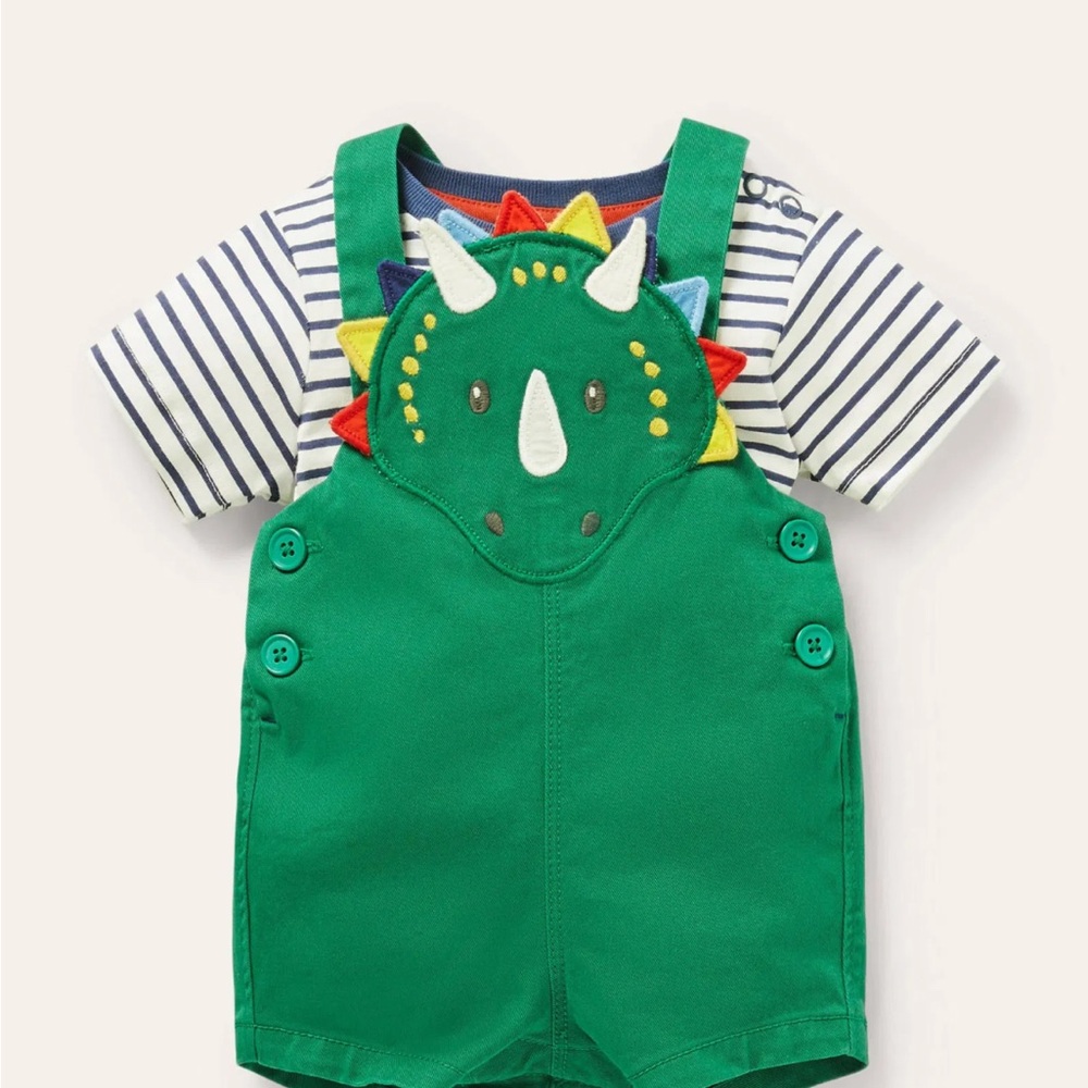 Mini Boden Green Dinosaur One Piece